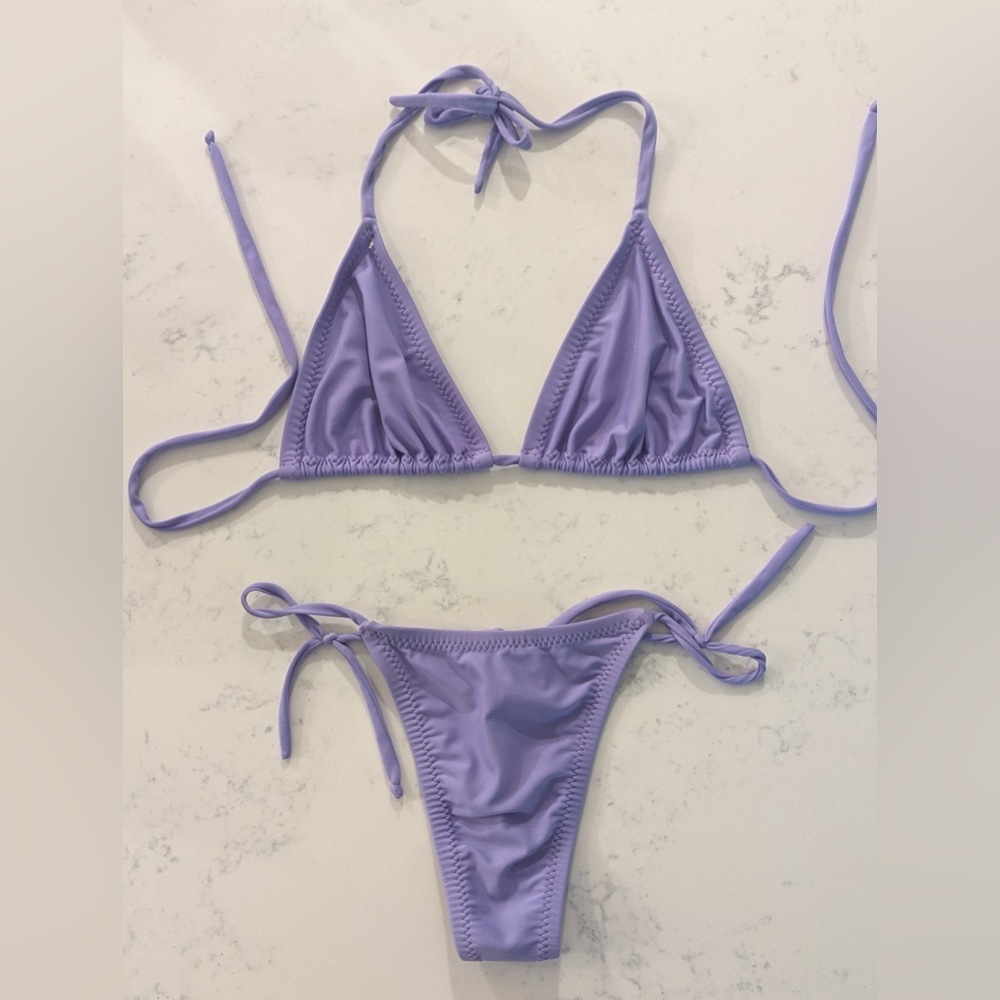 Purple Triangle Bikini Set